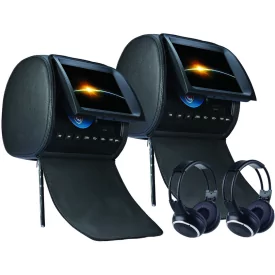 2 Appui-têtes Ecran intégré Tactile 9" LCD Voiture Lecteur CD DVD, USB, carte SD