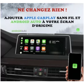Android Auto Apple Carplay BMW X5 E70 CCC CIC Boitier Adaptateur Sans Fil Wifi USB Module Pour Ecran Autoradio Voiture D'origine